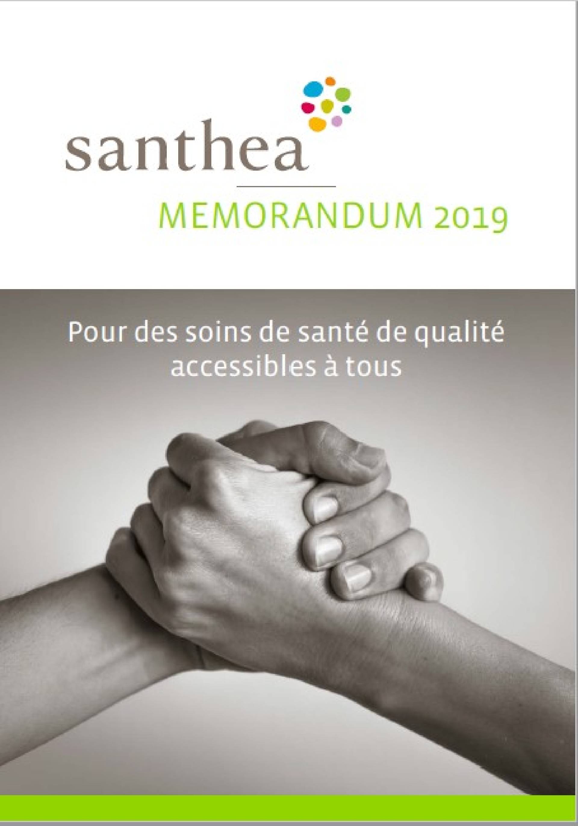 Notre mémorandum 2019 : toutes les priorités de santhea en un clin d'oeil! 